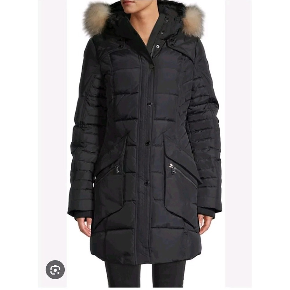 Pajar Womens Maquinna Quilted Crystal Fox Fur Down Parka Jacket Sz M Medium $700